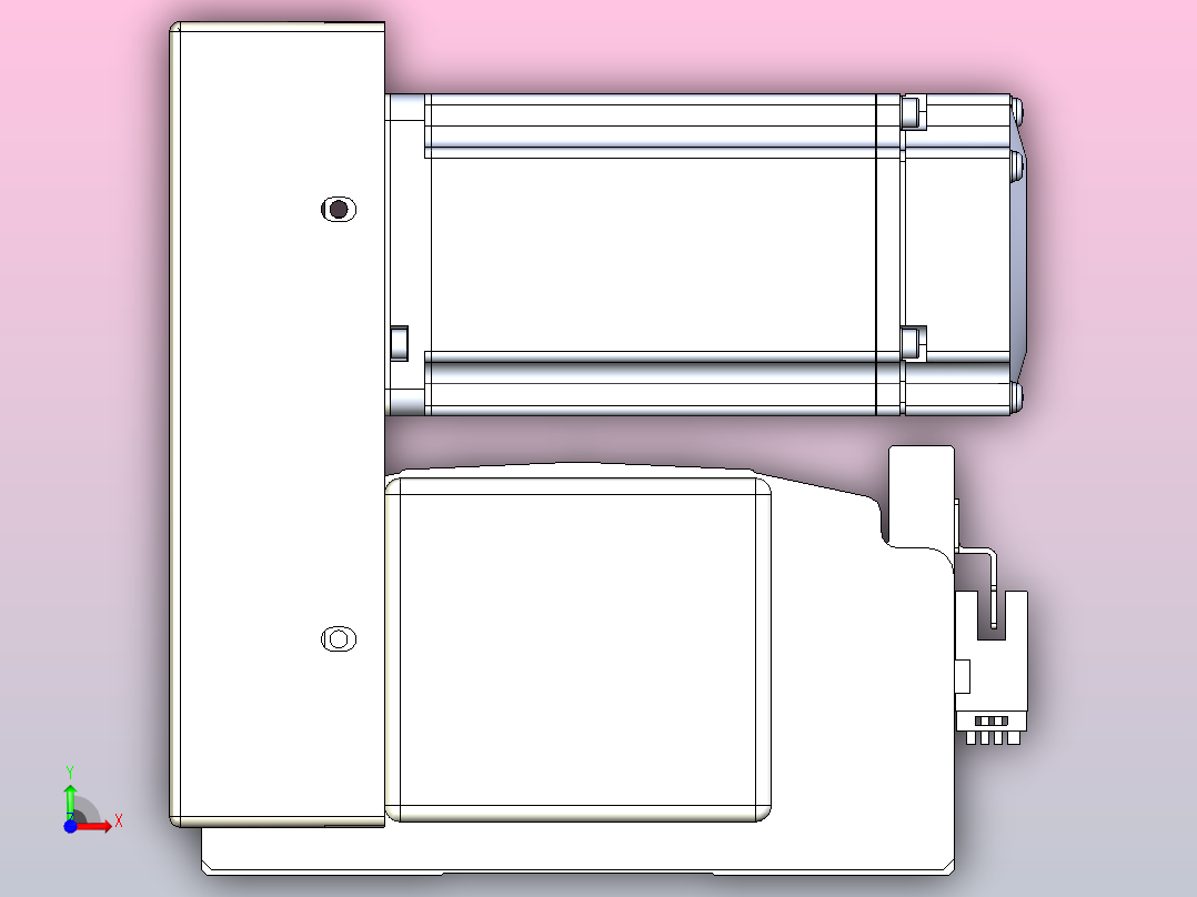 皮带直线轴半封闭可选导轨TPA-HNB-140D-120-L700-LU-C-P40-N3前视图