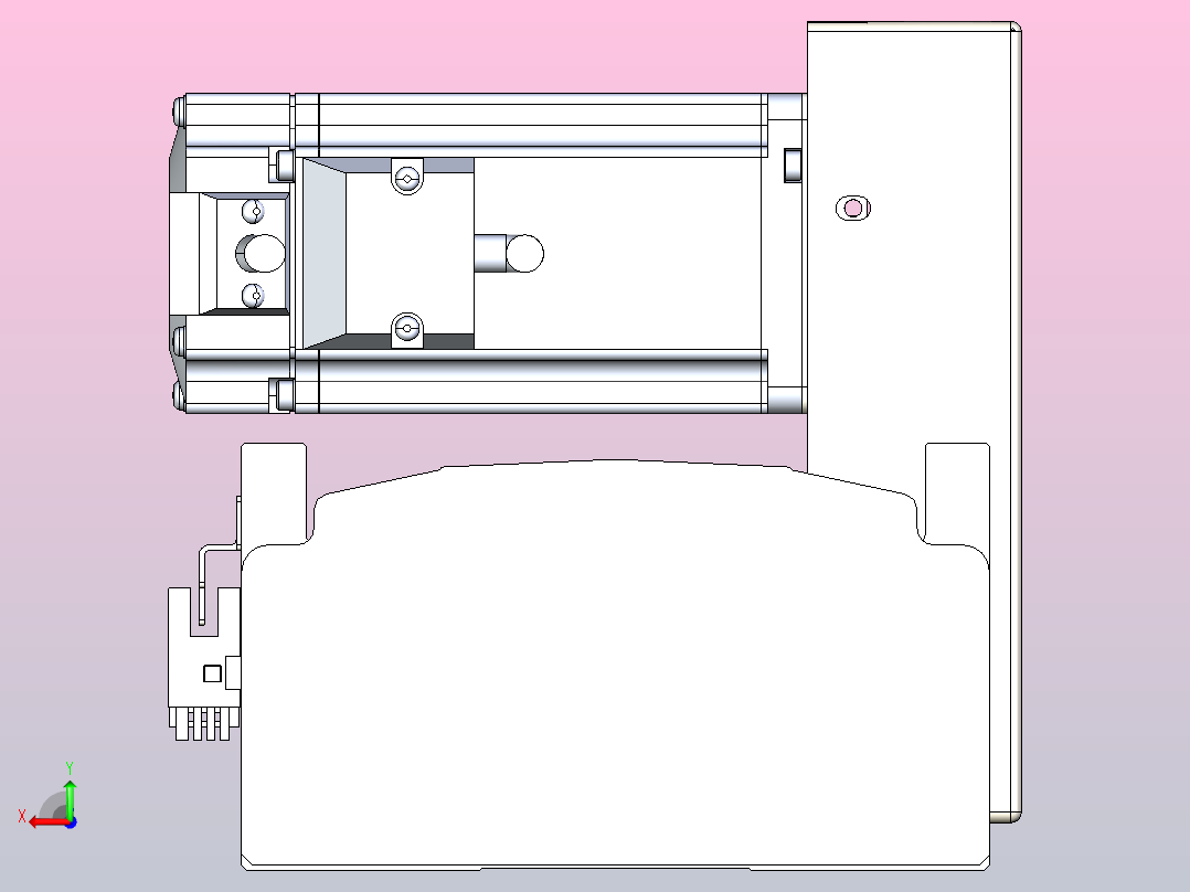 皮带直线轴半封闭可选导轨TPA-HNB-140D-120-L700-LU-C-P40-N3后视图