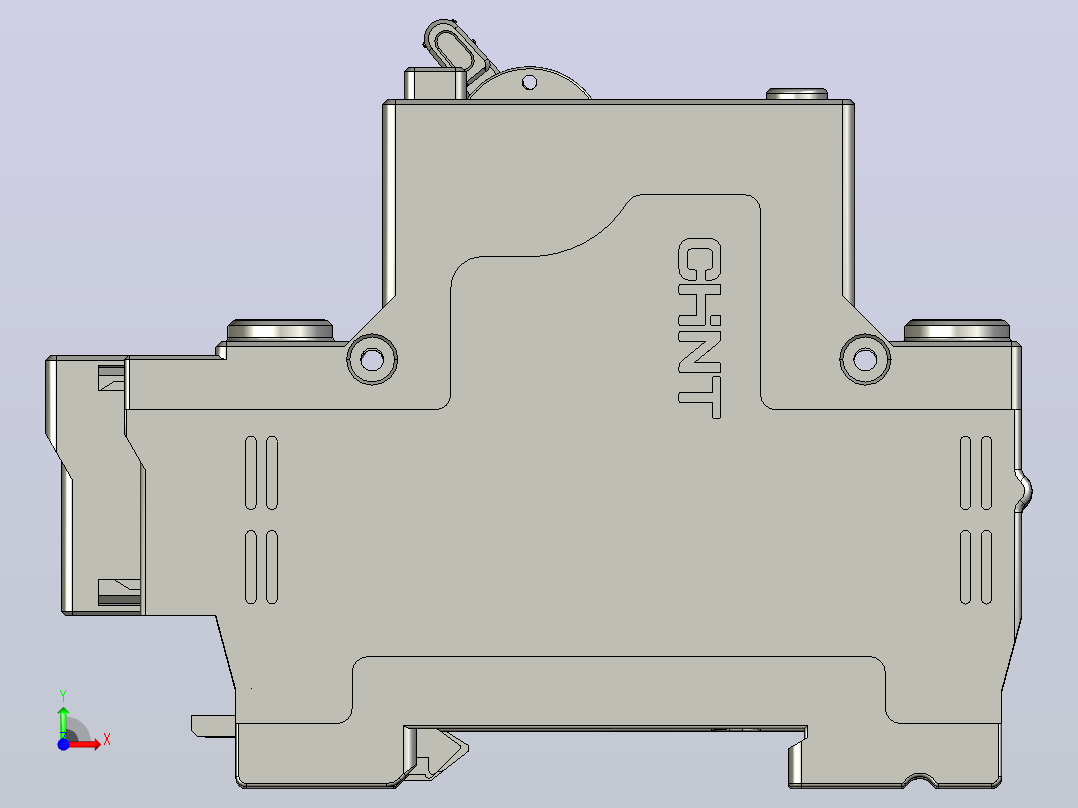 NXBLE-63ZB&amp;1P&amp;N剩余电流动作断路器三维模型202307前视图