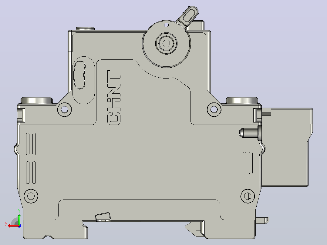 NXBLE-63ZB&amp;1P&amp;N剩余电流动作断路器三维模型202307后视图