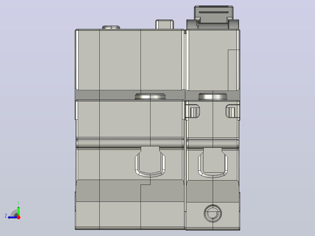 NXBLE-63ZB&amp;1P&amp;N剩余电流动作断路器三维模型202307右视图