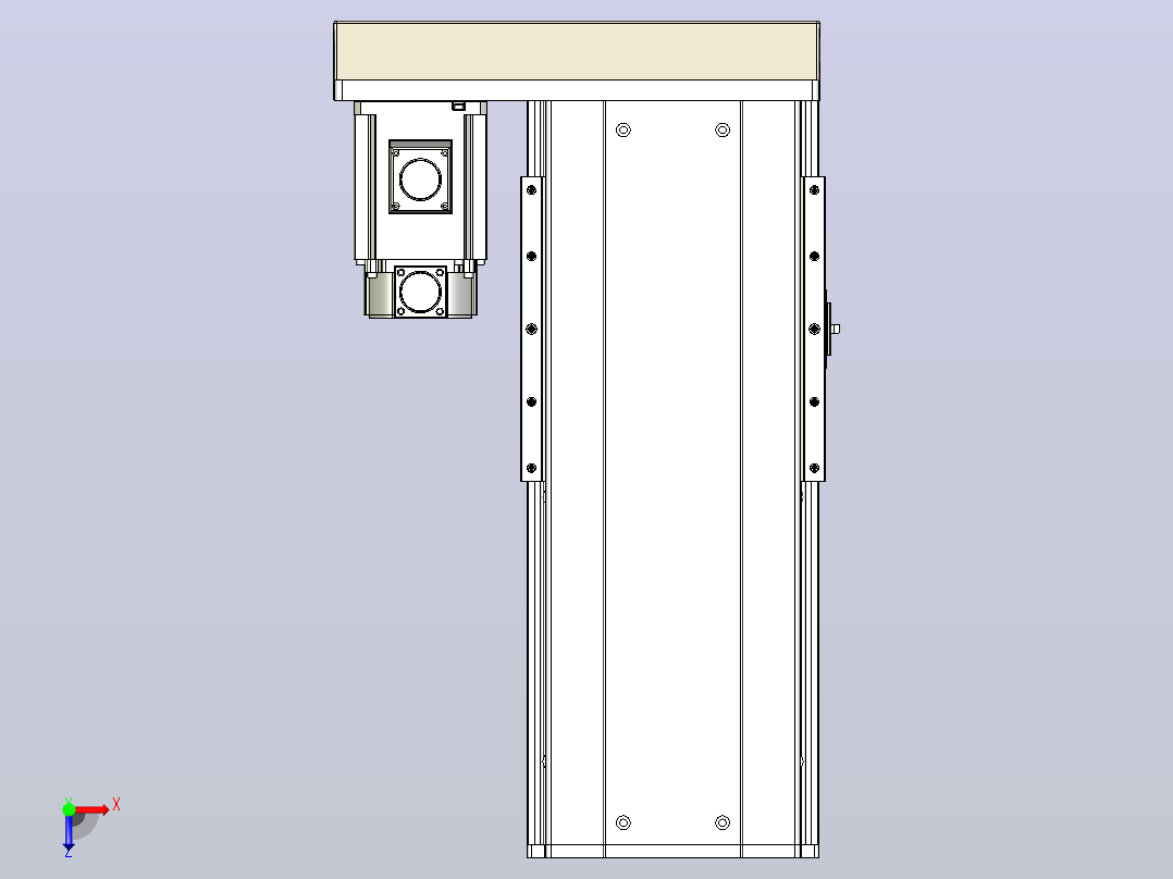 日规模组半封闭丝杆TPA-HNR-220D-3210C-L200-MR-C-P1K-N3俯视图