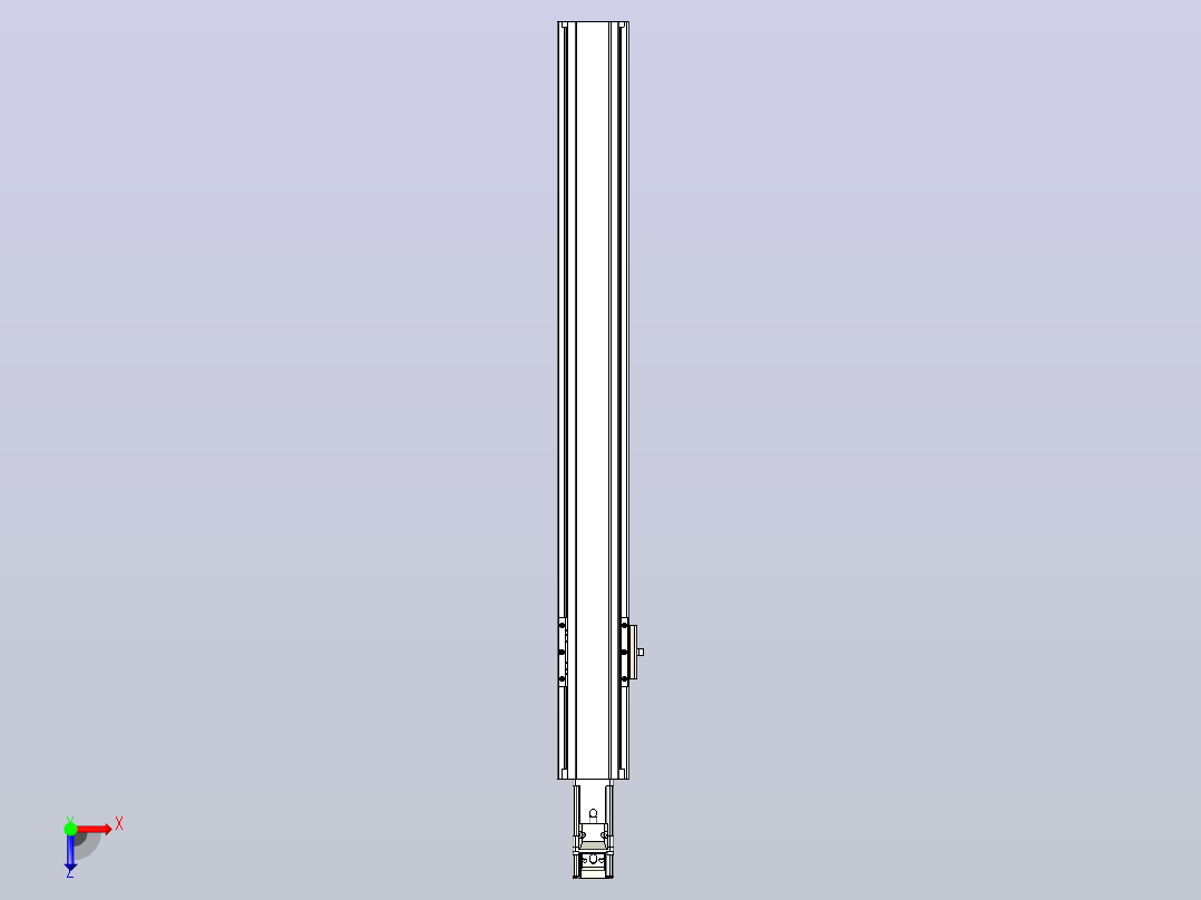 日规模组半封闭丝杆TPA-HNR-65S-1610C-L500-M-Y-P20-N3俯视图