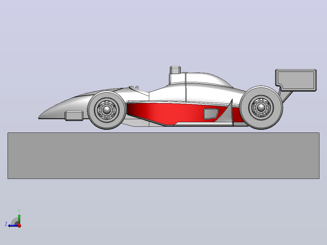 F1 赛车空气动力学分析右视图