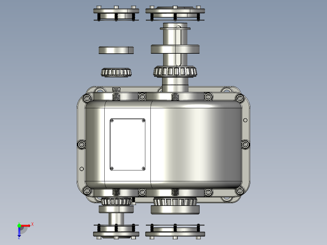 H1减速器、减速机3D模型俯视图
