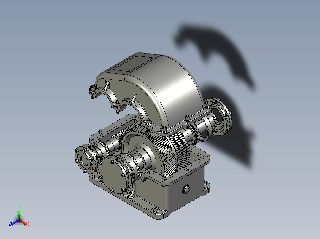 H1减速器、减速机3D模型正等轴测图