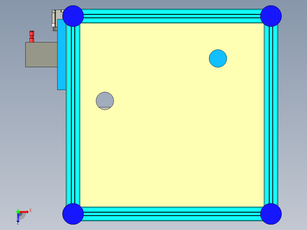 半自动贴膜机俯视图