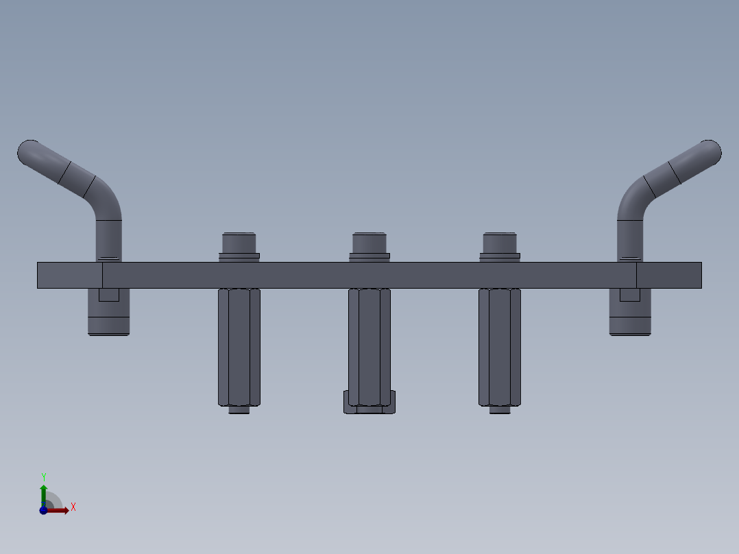 成型薄板零件的吸附夹具前视图