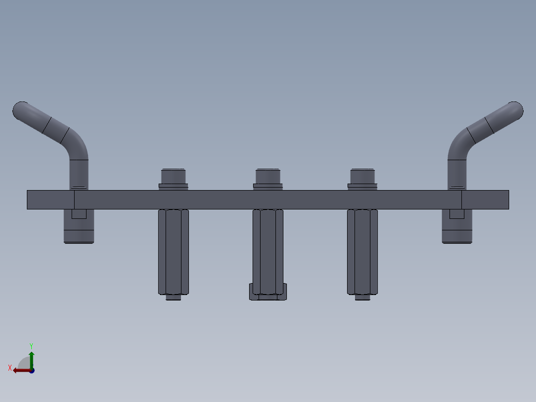 成型薄板零件的吸附夹具后视图