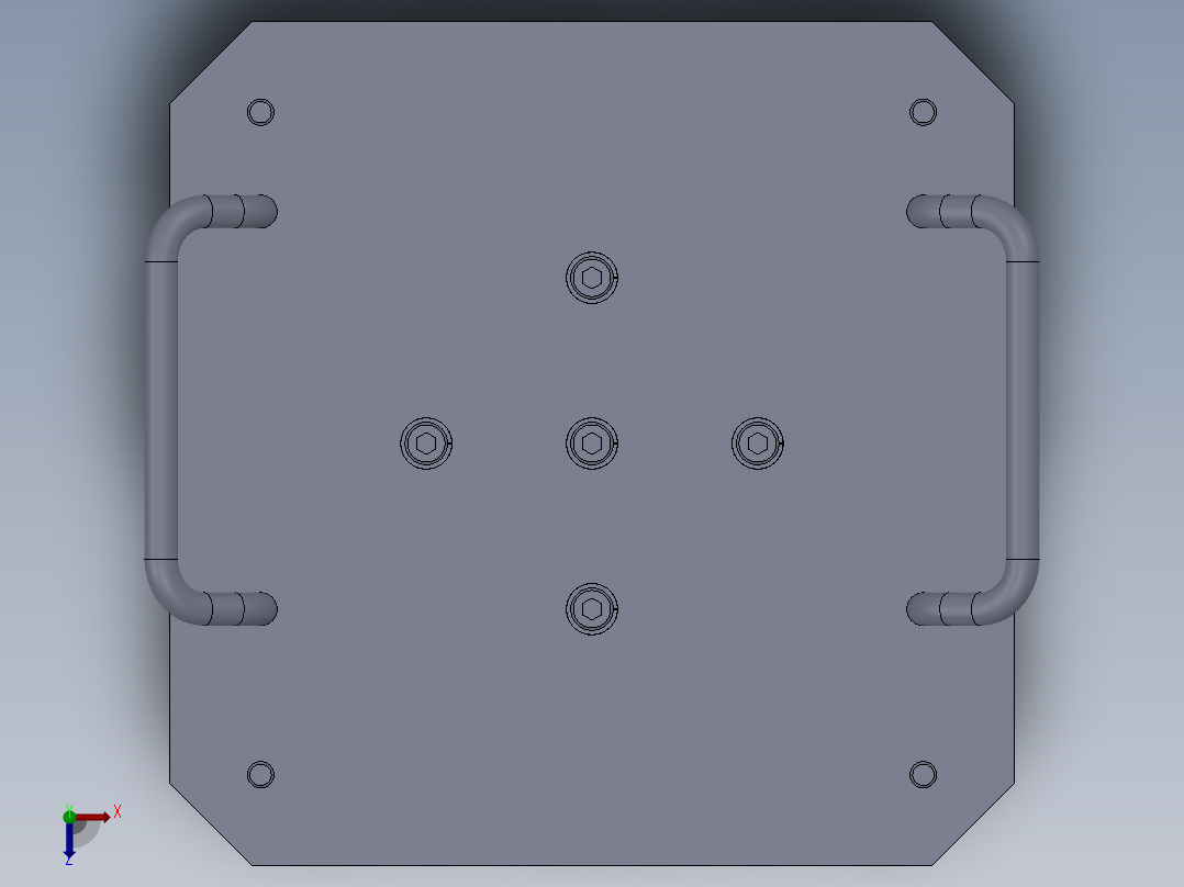 成型薄板零件的吸附夹具俯视图