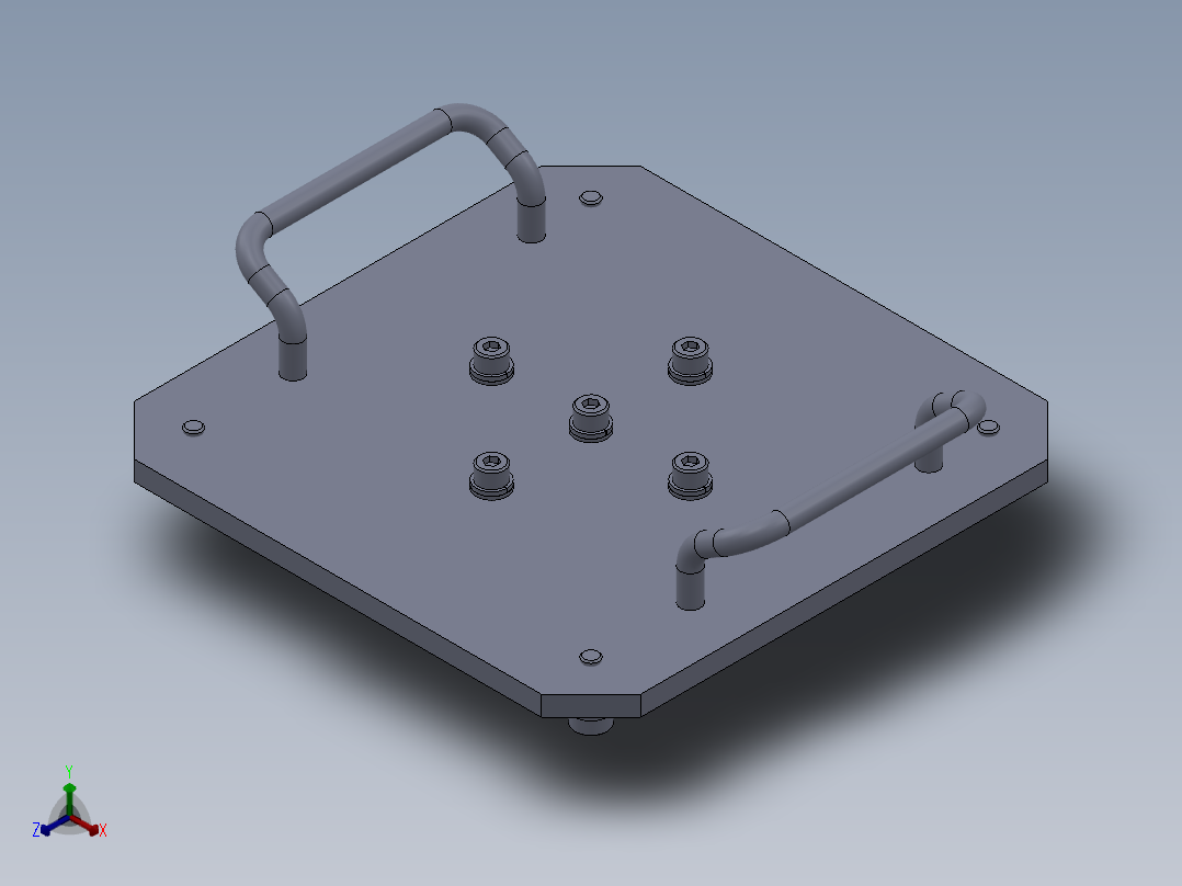 成型薄板零件的吸附夹具正等轴测图