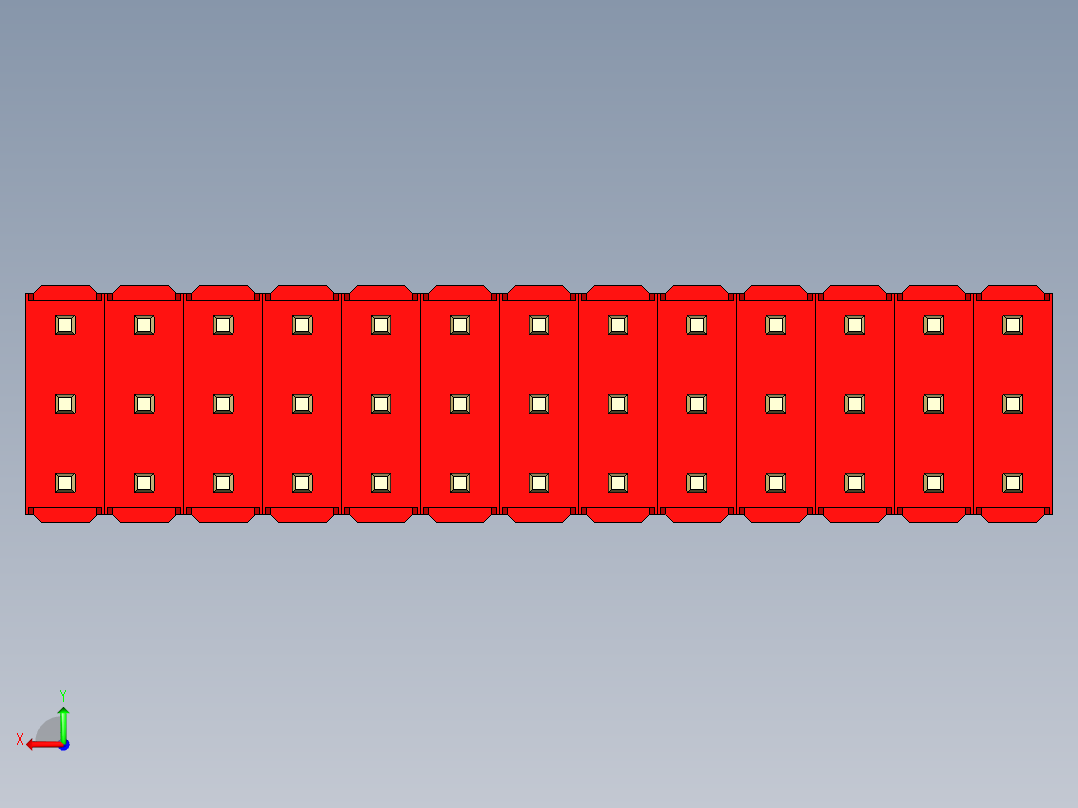 彩色公头100mil（2.54mm）系列-DS1021_red_3x13p_100mil_Type5_rev1.0后视图