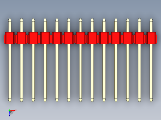 彩色公头100mil（2.54mm）系列-DS1021_red_3x13p_100mil_Type5_rev1.0俯视缩略图