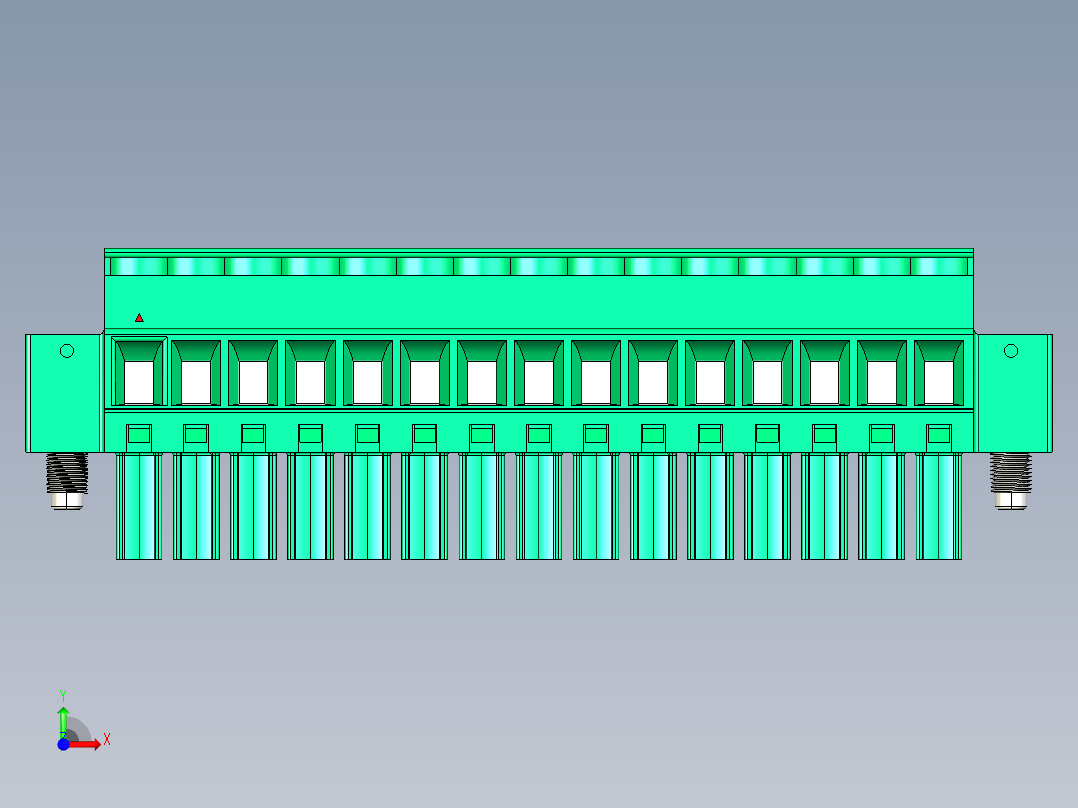 DEGSON 15EDG（公头） 3.5mm 螺钉锁紧，插拔式接线端子 FullPack-15EDGKBM-3.5-15P-14-00AH前视图