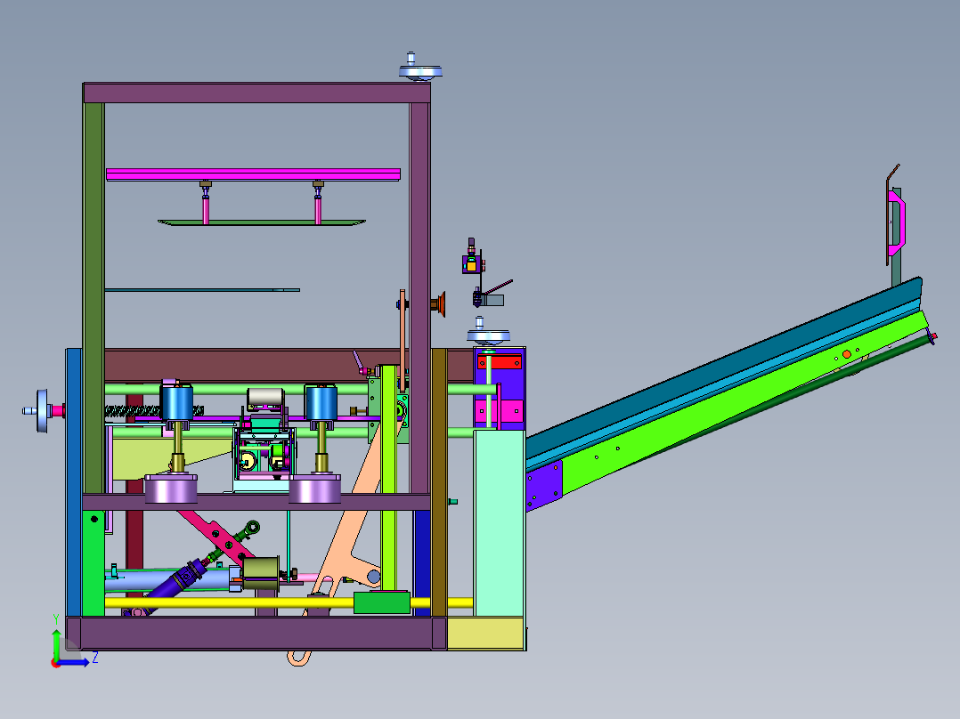 电商快递纸箱开箱封底机左视图