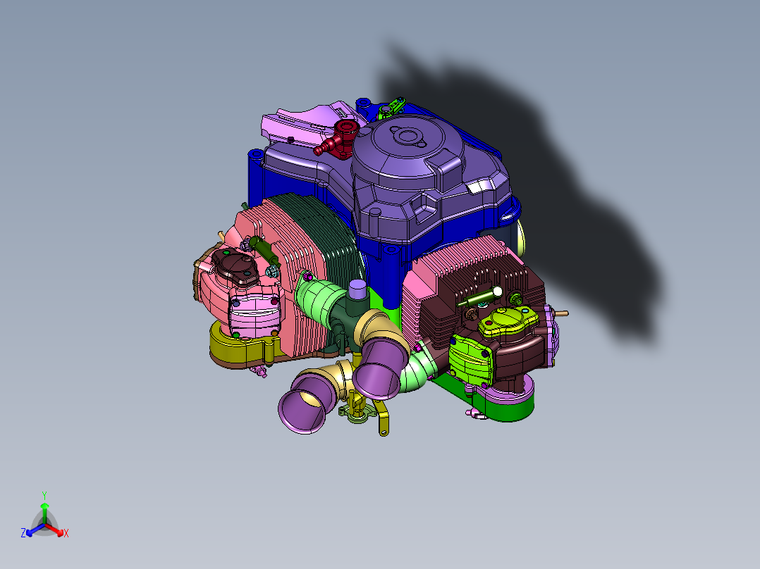 风冷四冲程L型双缸发动机
