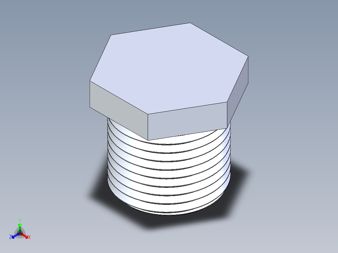 聚氯乙烯配件22-Sch80_Plug_MPT_850-005_0.5in主视图
