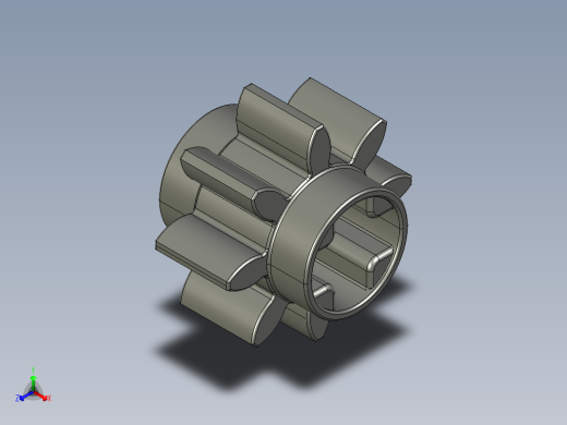 3647 Old Dark Grey Technic Gear 8 Tooth.STEP