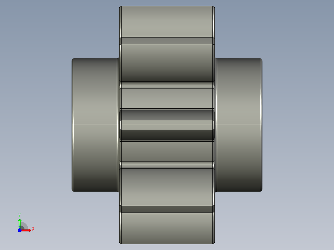 3647 Old Dark Grey Technic Gear 8 Tooth.STEP前视图