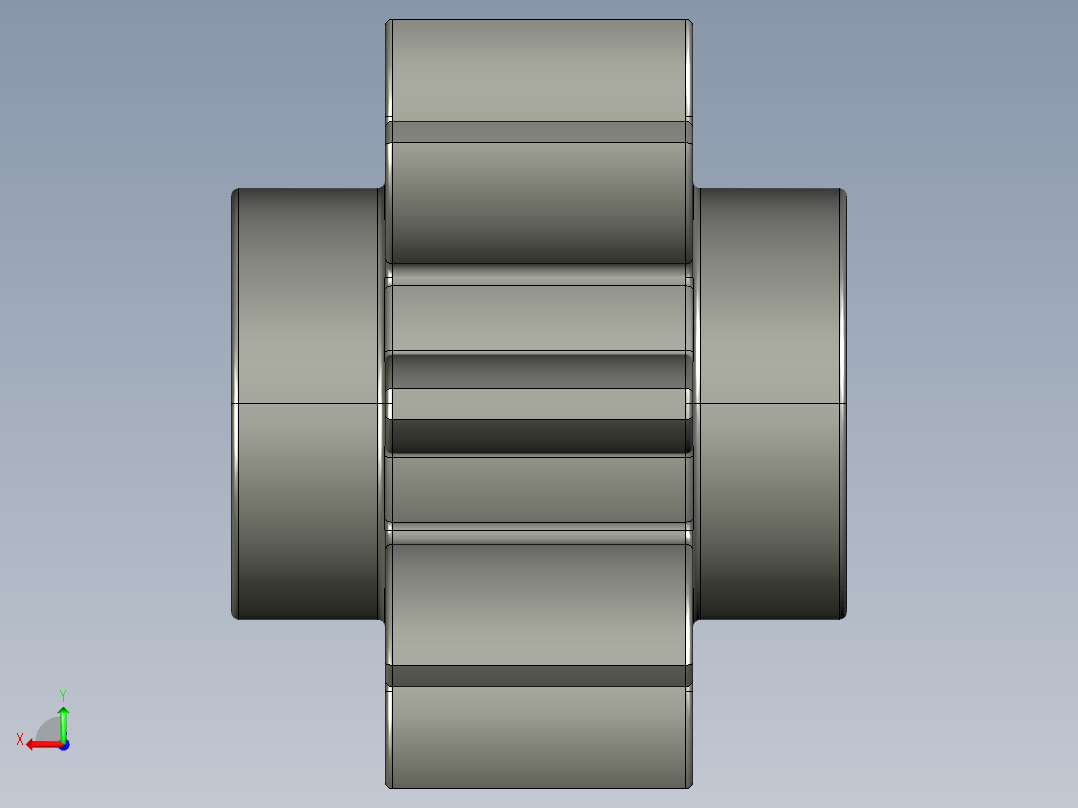 3647 Old Dark Grey Technic Gear 8 Tooth.STEP后视图