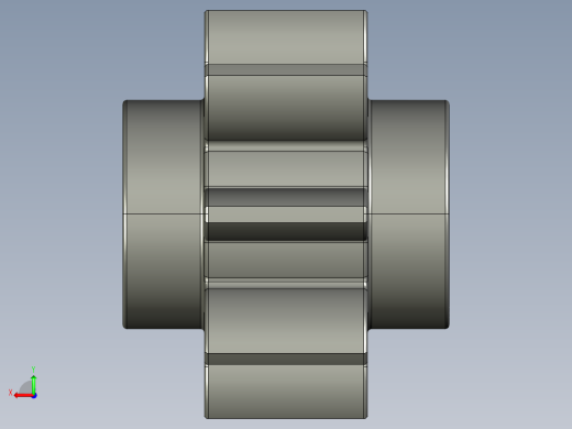 3647 Old Dark Grey Technic Gear 8 Tooth.STEP后视缩略图