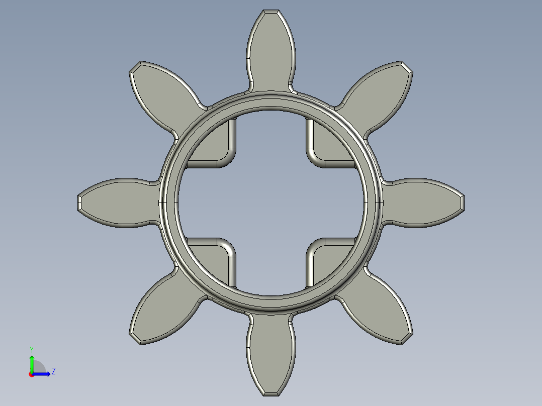 3647 Old Dark Grey Technic Gear 8 Tooth.STEP左视图