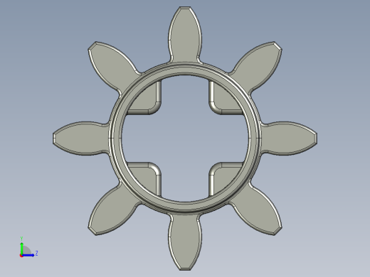 3647 Old Dark Grey Technic Gear 8 Tooth.STEP左视缩略图