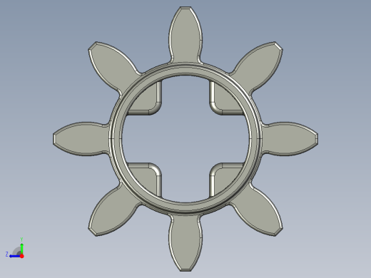 3647 Old Dark Grey Technic Gear 8 Tooth.STEP右视缩略图