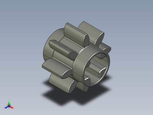 3647 Old Dark Grey Technic Gear 8 Tooth.STEP正等轴测缩略图