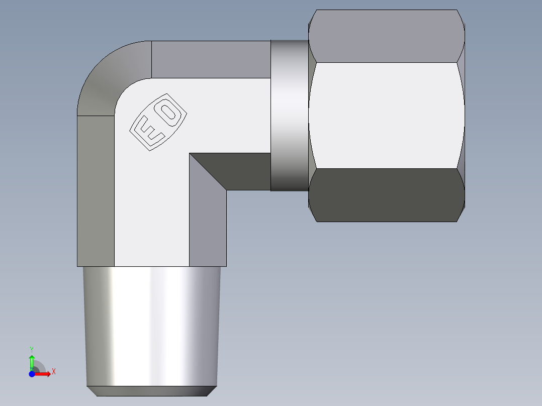 卡套式工业通用硬管接头EO_Male_stud_elbow_WE08LM71前视图