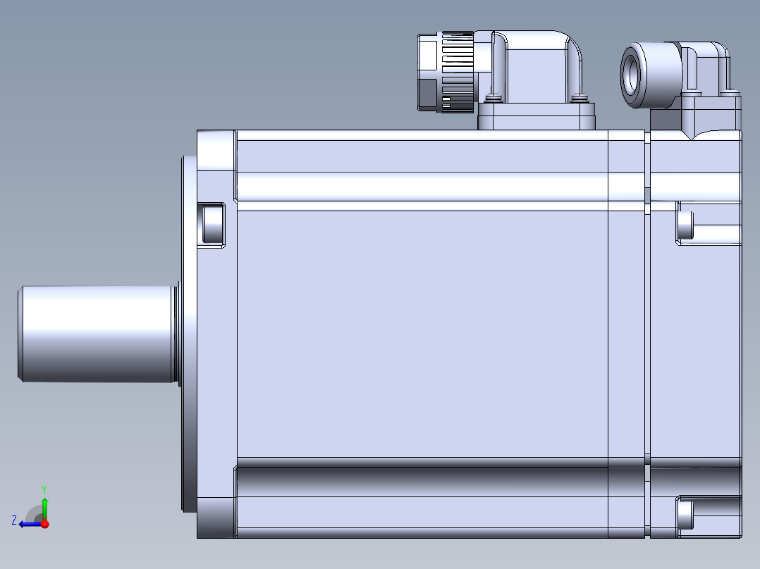 汇川电机（750w低惯量普通）MS1H1-75B30CB-A331Z 外形图右视图