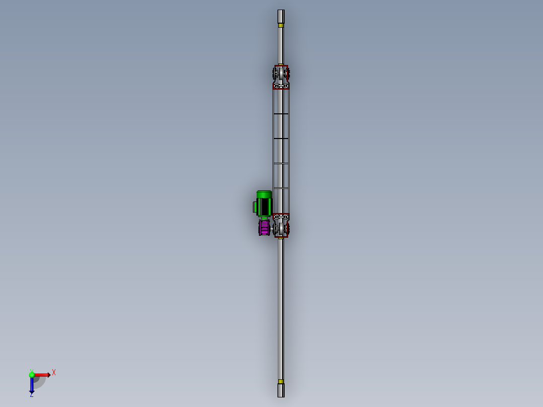 堆垛机行走机构俯视图