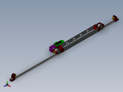 堆垛机行走机构正等轴测缩略图