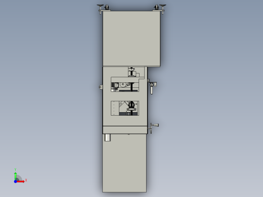 Roller Printing Machine滚筒印刷机3D数模图纸 STEP格式前视缩略图