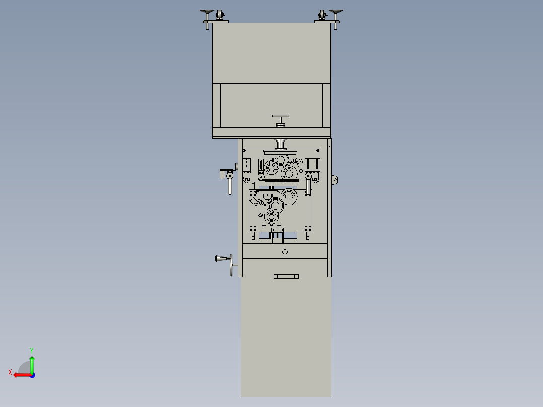 Roller Printing Machine滚筒印刷机3D数模图纸 STEP格式后视图