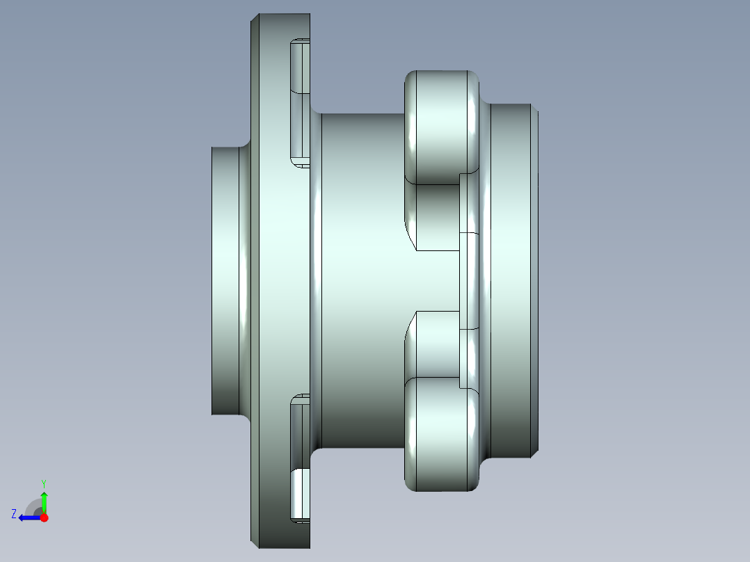 高性能赛车盘式制动器结构设计【浮动盘式】【含三维+CAD图+文档】右视图