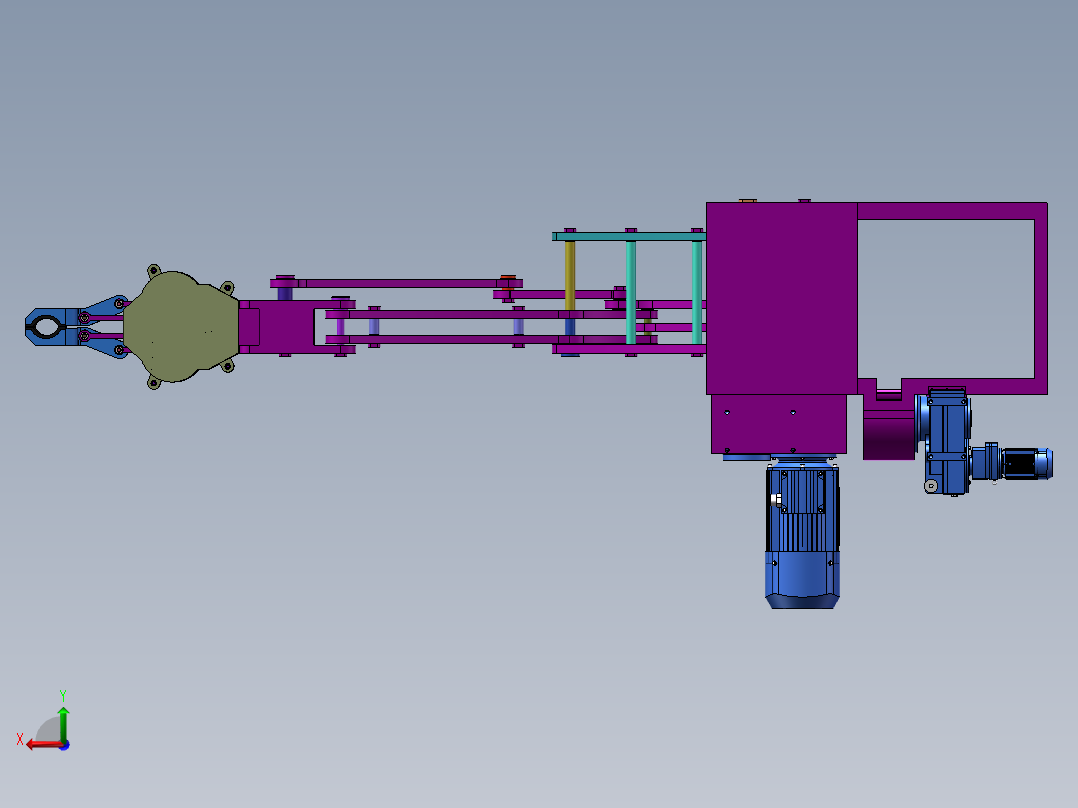 排管机总装后视图