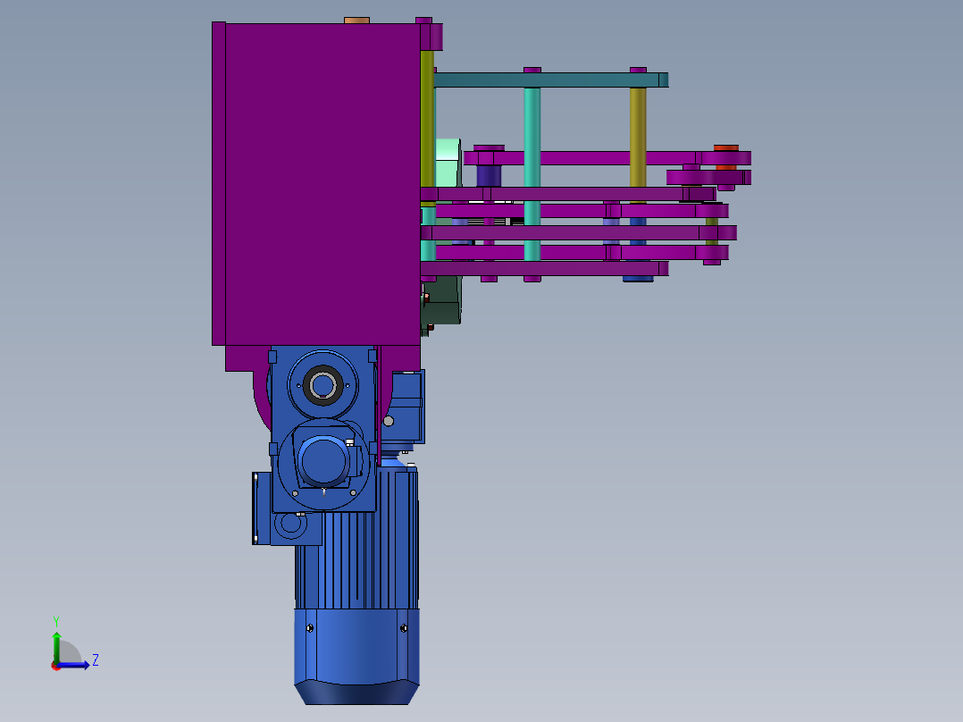 排管机总装左视图