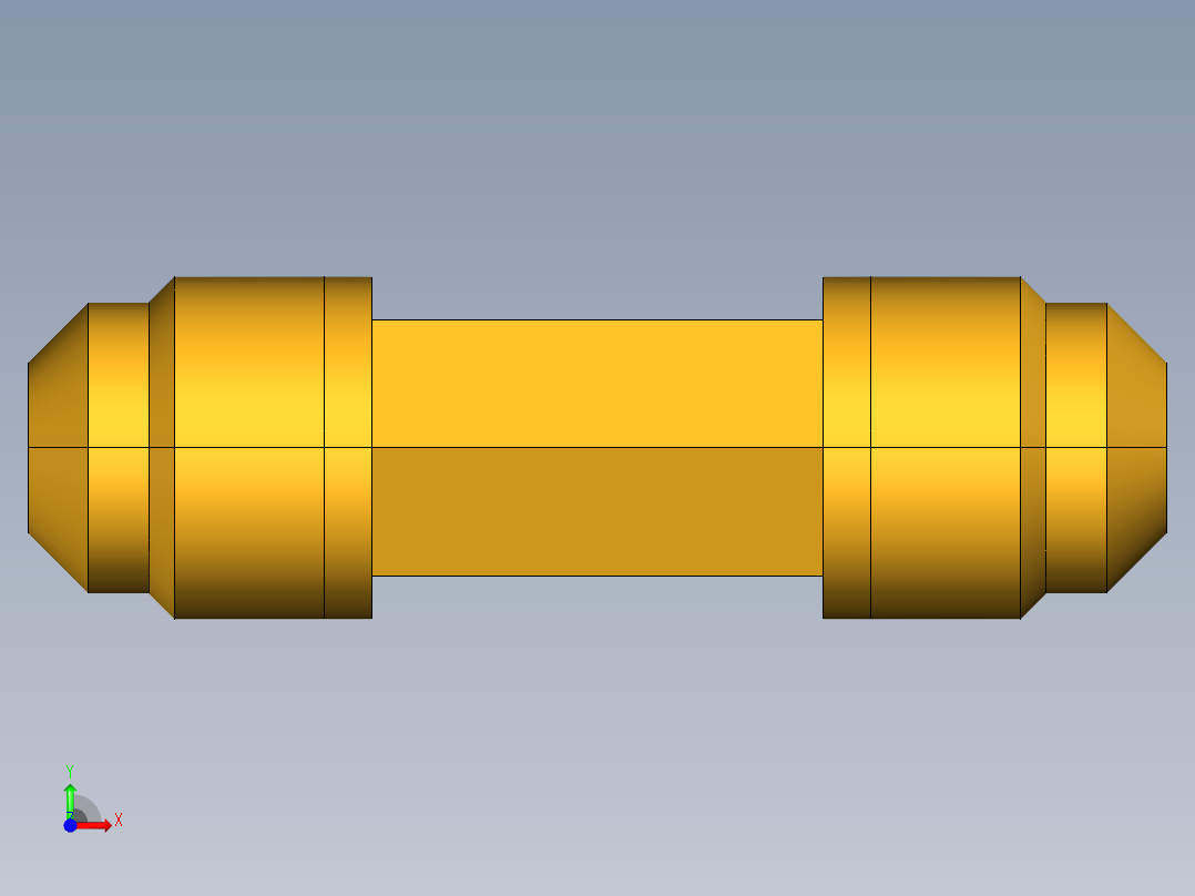 扩口式工业通用硬管接头Union Tee combination sizes 144F-6-6-4前视图
