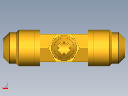 扩口式工业通用硬管接头Union Tee combination sizes 144F-6-6-4后视缩略图