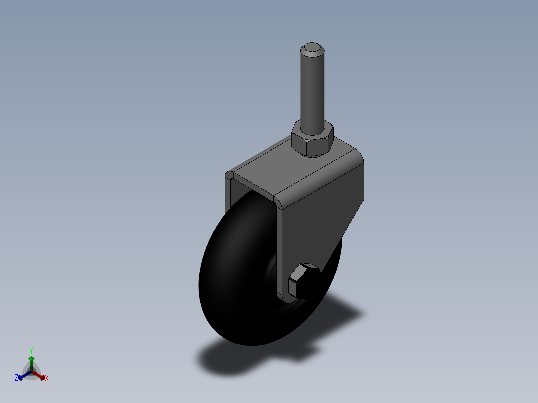 90脚轮3正等轴测图