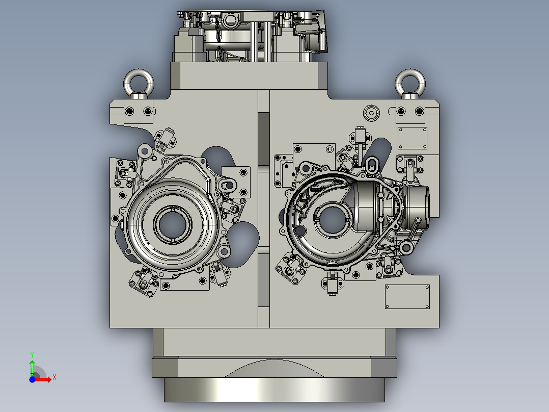 二款铝合金件机床夹具前视图