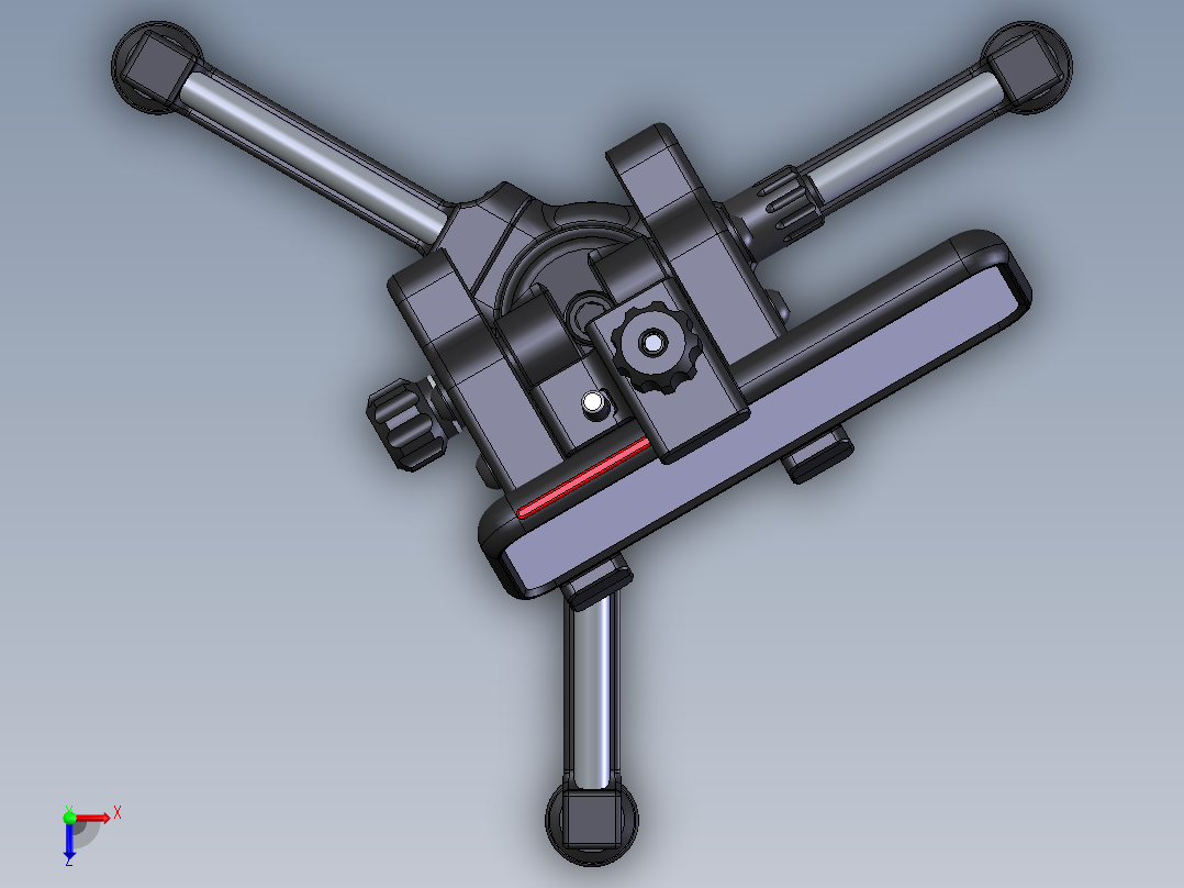 手机三脚支架俯视图