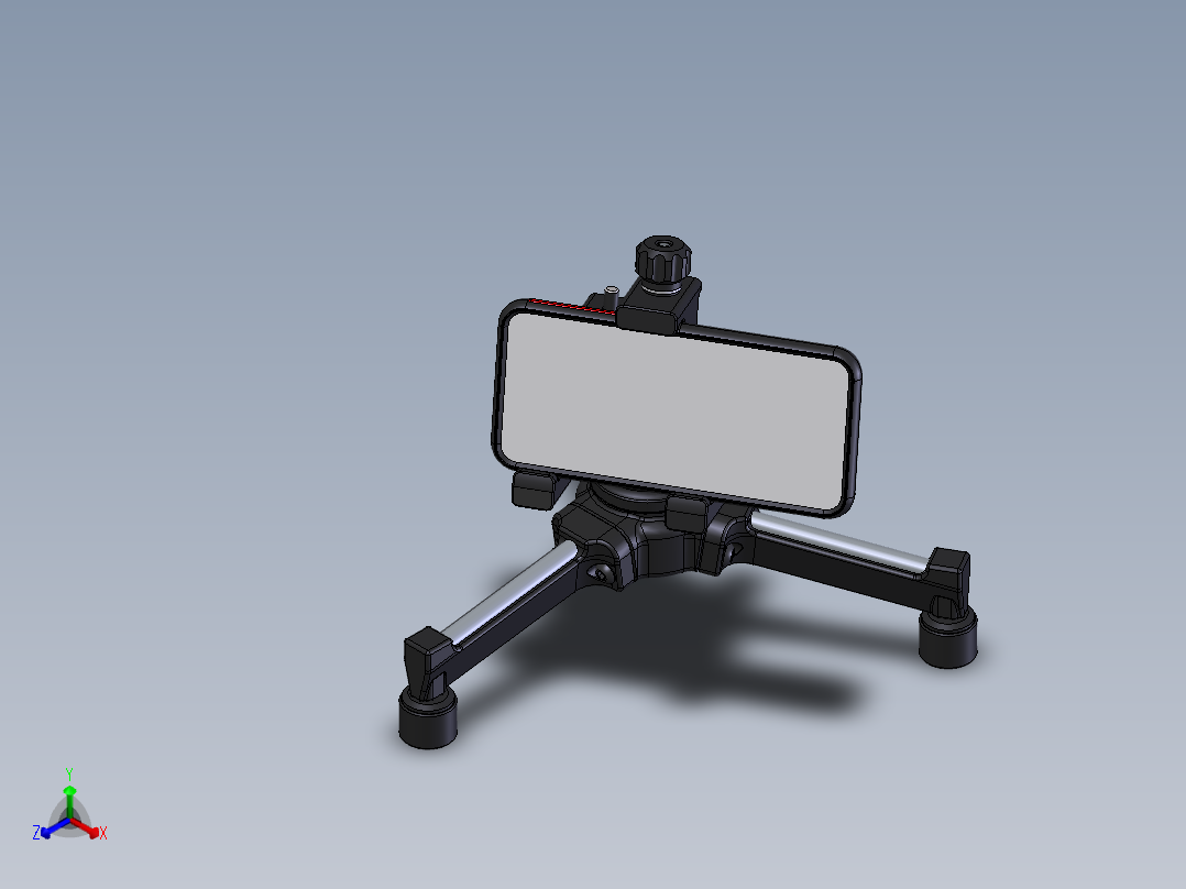 手机三脚支架正等轴测图