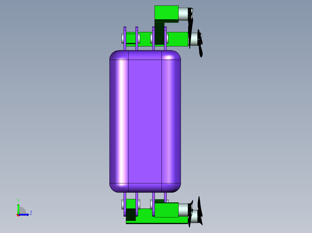 四翼无人机左视图
