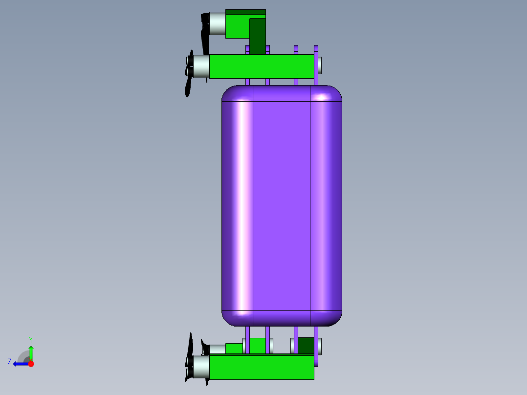 四翼无人机右视图