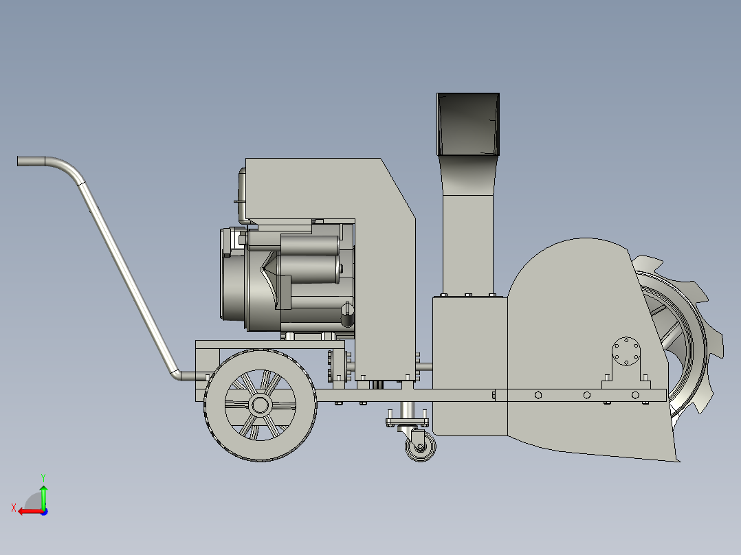 扫雪机小区物业抛雪清雪机后视图