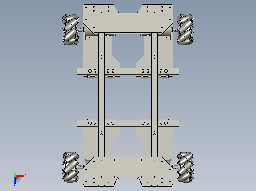 全向精准到位底盘装置俯视图