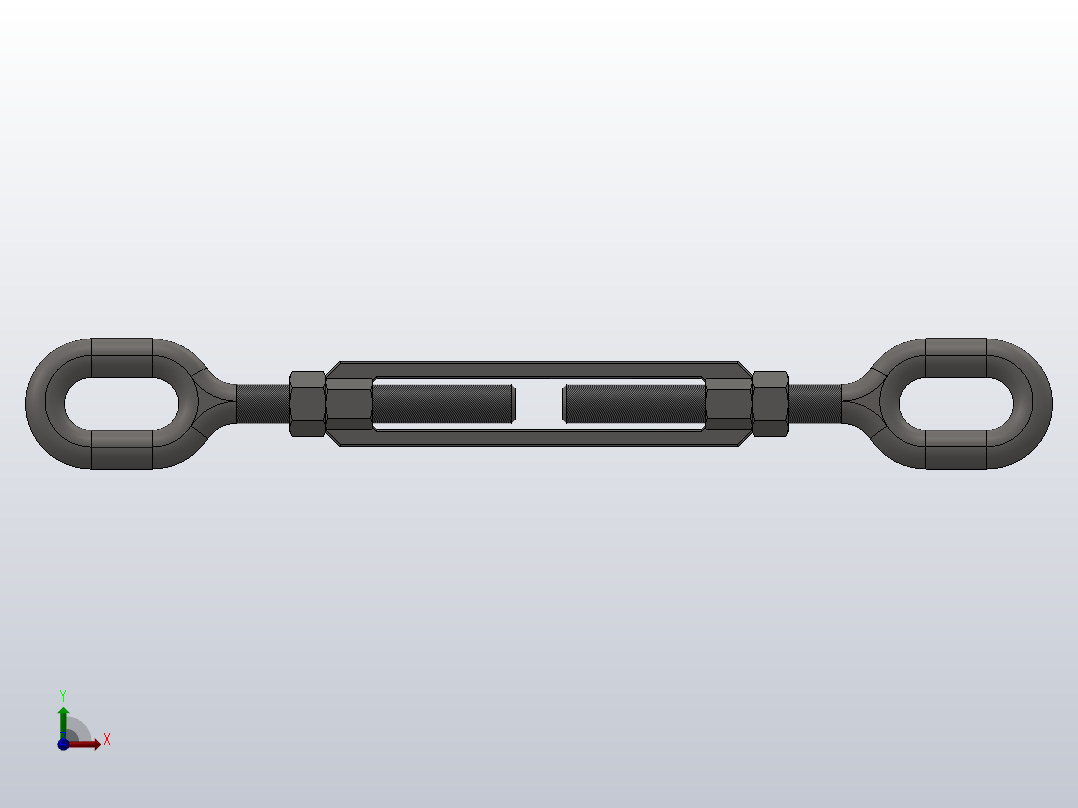 OO型开式索具螺旋扣KOOD16-M  CB／T 3818-1999前视图