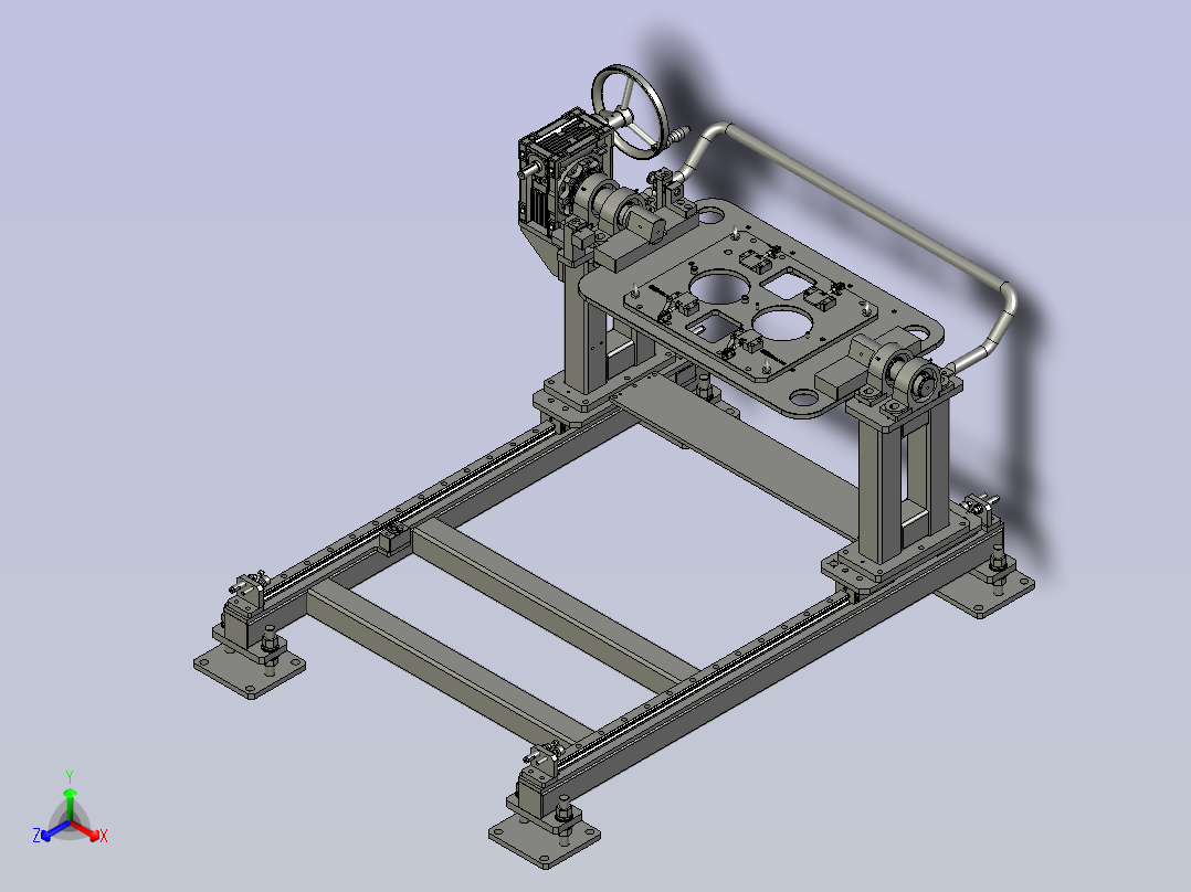 手摇式180度翻转涂胶工装主视图